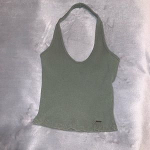 Ribbed Halter Crop Top